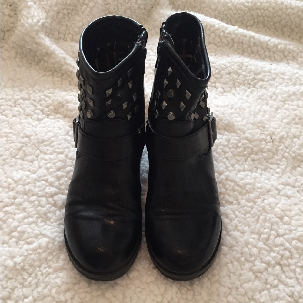 Black studded booties